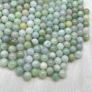 ลูกปัดหยกเจไดต์ธรรมชาติ ลูกปัดหยกสีเขียวทรงกลม สำหรับทำเครื่องประดับ - Product Image 4