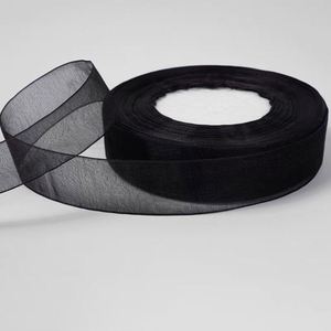 Ruban en organza transparent de 2,5 cm de largeur et de couleur personnalisée pour l'emballage de boîtes cadeaux et la décoration de faveurs de mariage, 50 yards/rouleau - Product Image 5