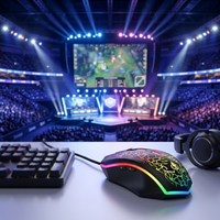 Souris de jeu SHIPADOO, 4 boutons, ergonomique, filaire USB, avec lumière RGB respirante, 3 DPI réglables (800, 1200, 1600) pour jeux et bureau