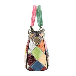Sac à main AndoBag en cuir véritable pour le travail et les trajets quotidiens, sac seau coloré à motifs patchwork, bandoulière réglable, 1885 - Product Image 4