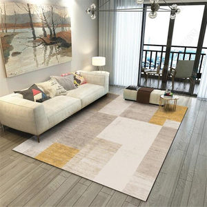 Tapis géométrique nordique rectangulaire, décoration de salon, gris, jaune, noir, style moderne, tapis de sol pour canapé, table basse - Product Image 2