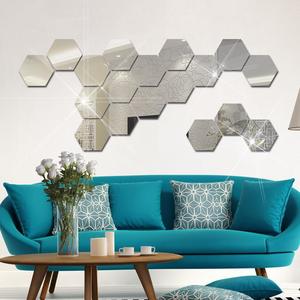 Home Decor Hexagon Design Acrylic Waterproof Wall <b>Stickers</b> 12pcs 3d <b>Mirror</b> Wall <b>Stickers</b> Art Home Decoration - Product Image 5