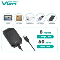 Rasoir électrique VGR V-375 à lame unique, tondeuse à barbe rechargeable, rasoir à grille rechargeable pour hommes