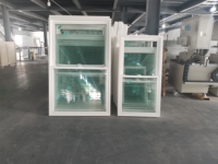 Fenêtre à double battant en PVC au design moderne avec moustiquaire magnétique, facile à utiliser, économe en énergie, coulissante verticalement, verre de sécurité pour cuisine