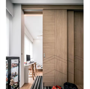 Portes coulissantes en <span class=keywords><strong>bois</strong></span> à lattes modernes pour maisons, nouveau design, intérieur, <span class=keywords><strong>placard</strong></span> en <span class=keywords><strong>bois</strong></span>, cuisine, salon, portes de séparation, panneaux à lattes - Product Image 6