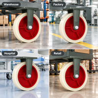 Roue en nylon avec noyau en fer, roulement à billes solide pour chariot industriel, équipement d'usine, tailles de rayonnages sur mesure