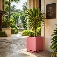 YISHANG - Bac à fleurs carré en métal sur mesure, revêtement poudré, toutes couleurs, pour la décoration de jardin et de maison