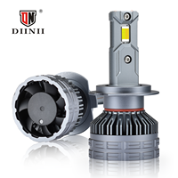 Faros LED H7 Diinii con Etiqueta Personalizada, 160W de Alta Potencia, Aleación de Aluminio, Tecnología S3, Bombillas H4, 3000K-7000K, 18000 Lúmenes, Chip de 6 Núcleos