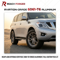 Jantes forgées monobloc à rayons fendus angulaires pour Nissan Patrol 20 22 pouces 6x139.7 Gunmetal, charge lourde, tout-terrain, homologuées DOT