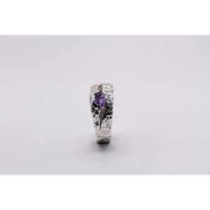 Handmade Hand Carved <b>Amethyst</b> Gemstone Organic Branch Style Vintage 925 Sterling <b>Silver</b> <b>Ring</b> Band Made Turkey - Product Image 3