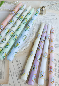 25cm European Printed Long Taper Smokeless <b>Candles</b> Romantic Decorative Stick <b>Candles</b> For Home Candlelight <b>Dinner</b> Wholesale - Product Image 2