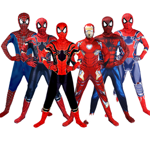 Disfraces de Personajes de Películas de Halloween al por Mayor de Fábrica, Máscara de Spiderman de Superhéroe <span class=keywords><strong>con</strong></span> Casco, Mono para Adultos, Tela de Seda de Leche - Product Image 1