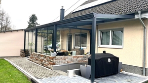 <span class=keywords><strong>Veranda</strong></span> en aluminium avec toit en <span class=keywords><strong>polycarbonate</strong></span> et en verre - Product Image 3