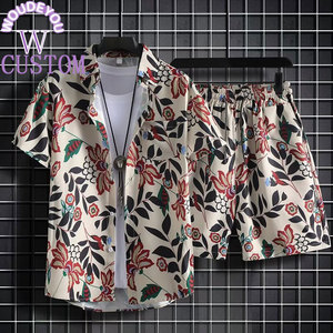 Nouvel Ensemble Homme Décontracté Hawaïen Hip Hop : <span class=keywords><strong>Chemise</strong></span> Fleurie à Manches Courtes et Short pour Vacances d'Été à la Plage - Product Image 1