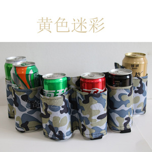 Sac banane de sport pour boissons, 6 canettes, extérieur, gris camouflage, tissu Oxford, pour adultes - Product Image 2