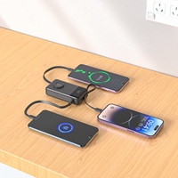 Nouveaux produits 2025, batterie externe PD 30W avec câble intégré, deux câbles, plusieurs types de ports de charge pour tous les appareils intelligents