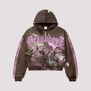 เสื้อสตรีทแวร์ทรงหลวมแบบดรอปโชว์เดอร์ ลายกราฟิกพิมพ์ดิจิทัล ล้างสีแบบวินเทจ ทำสีซีดแบบดิสเทรส ผ้าฝ้าย 100% สำหรับฤดูใบไม้ร่วง - Product Image 2