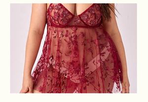 Pigiama da donna con pigiama da donna <span class=keywords><strong>Sexy</strong></span> camicia da notte <span class=keywords><strong>Sexy</strong></span> sottoveste trasparente in pizzo senza schienale in granatina - Product Image 6