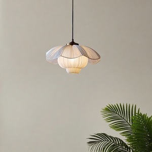 Lámpara Colgante de Tela con Diseño Floral, E27 LED, Redonda, para Restaurante o Dormitorio - Product Image 5