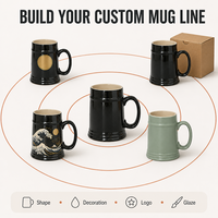Mug en grès personnalisé OEM, porcelaine fine avec estampage à chaud pour campagne marketing de marque de café spécialisé