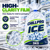 Sac d'emballage pour glace en LDPE durable, étanche, capacité de charge 3kg, 5kg, 7kg, 10kg, pour la vente en gros, ODM, OEM, destiné aux marchés de fruits de mer et à la chaîne du froid
