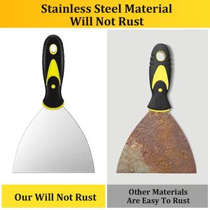 Professional High Quality Durable Drywall Spatula OEM Customizable Hot Selling Stainless Steel Putty Knife Rubber Wall Repair - Product Image 3