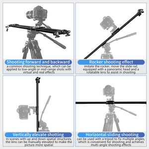 Jianmei S6 100CM Curseur de caméra avec rotule à 360 °/pince de téléphone/support de caméra Dolly Rail Track avec <span class=keywords><strong>PTZ</strong></span> sphérique - Product Image 4