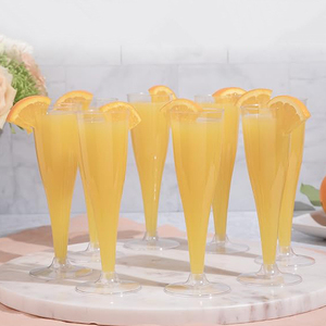 Flûtes à champagne en plastique transparent à paroi simple avec logo personnalisé, 4,5 oz, pour mariage et fête - Product Image 5