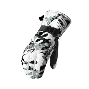 Gants chauds de ski de neige chauffants Mitaine en cuir imperméable à l'eau thermique pour enfants femmes - Product Image 6