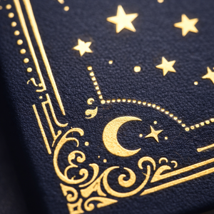 Diario de Tapa Dura Azul Marino con Estampado Dorado de Estrellas y Luna, Cuaderno de Escritura Plano para Notas, Regalo para Diario Personal - Product Image 2