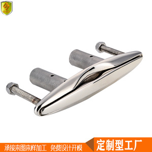 Bolardos de Empuje y Arrastre de Doble Capa de 6 Pulgadas con Cuatro Postes y Herrajes Ocultos de Acero Inoxidable con Diseño de Cuerno de Carnero para Uso Marino - Product Image 4