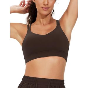 Sujetador deportivo con doble tirante tipo espagueti para mujer, acolchado y con soporte, con tirantes para gimnasio, entrenamiento y fitness. - Product Image 1