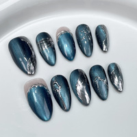 Venta al por Mayor de 10 Uds. de Uñas Postizas de Gel Hechas a Mano, Personalizadas, de Lujo, Pintadas a Mano, Hermosas