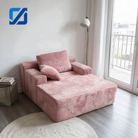 Vente en gros de coussins décoratifs modernes et écologiques pour canapé sectionnel modulaire convertible carré une place en velours côtelé rose doux personnalisé