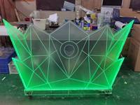 Support DJ en acrylique transparent sur mesure pour bar de fête, table de bar avec lumières LED, table de bar pour bar