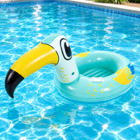 Jouets gonflables pour enfants en forme de tucan vert en PVC écologique, bateau gonflable en plastique pour jeux aquatiques pour enfants
