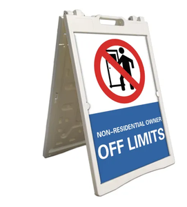 Heavy Duty double face Portable A-Frame Sidewalk Curb Sign 24x36 Inch Slide-in Folding Black Coated Metal Sign avec main bar - Product Image 2