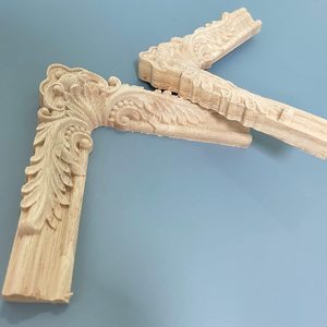 4 piezas decorativas de madera tallada esquina Onlay apliques 4,7 * 4.7in para muebles puerta gabinete (4Corner4.7 * 4.7in) - Product Image 5