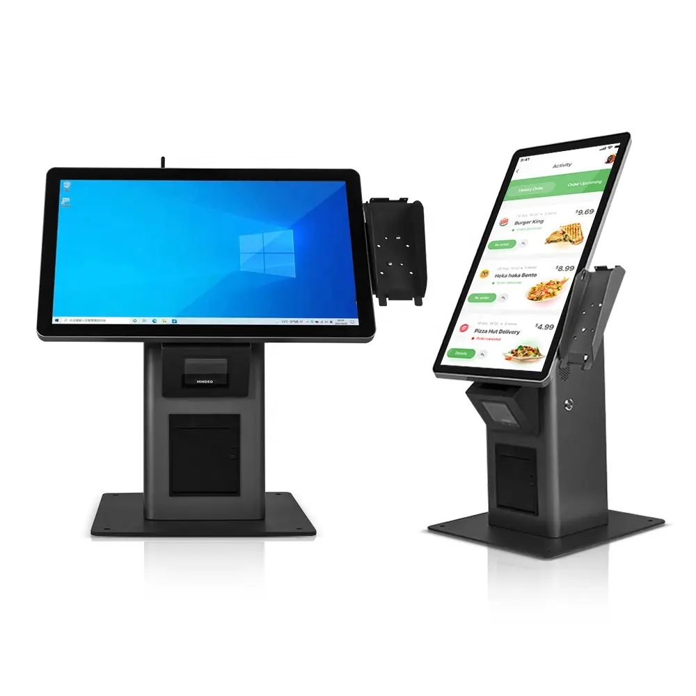 Sipariş için 21.5 & quot zemin standı Self servis Kiosk Win10, dokunmatik Kiosk tüm kat ayakta dokunmatik ekran SDK TFT-LCD veya LED