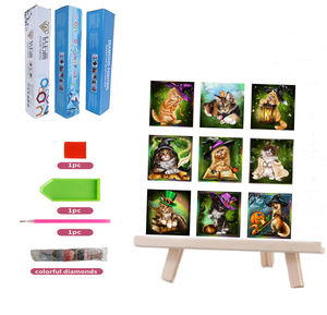 5D fai da te Diamond Painting Full Drill gatto arancione con cappello da strega ricamo fatto a mano decorazione per la casa mosaico di arte creativa - Product Image 2