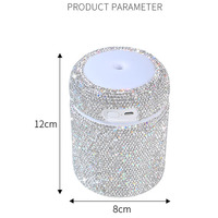 Diffuseur d'huile essentielle d'humidificateur rechargeable par USB de luxe grand design de diamant de strass pour la voiture de salon de coiffure de parfum de parfum