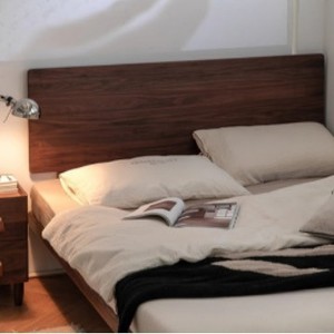 Lit plateforme en bois massif noyer noir 1,5 m 1,8 m – Meuble de chambre durable pour adultes, enfants et personnes âgées - Product Image 2