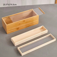 Maßgefertigte Bambus-Holz-Verpackungsbox Einfache Geschenkbox mit Acryl-Schiebedeckel