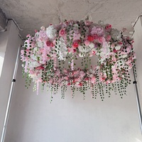 MSFAME Grand cercle de fleurs artificielles roses pour décoration de mariage indien, support de fleurs pour décoration de mariages