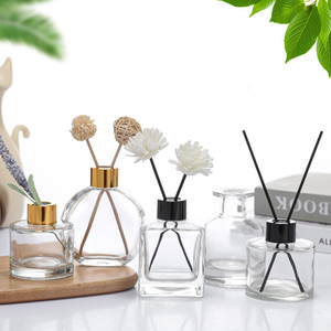 LK 50ml Luxury Fragrance Accessories House <b>Small</b> Square Glass Dropper Sealed Screen Printed Refill <b>Bottle</b> with Lid - Product Image 1