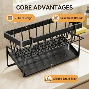 Escurridor multiusos rectangular de secado rápido, organizador de almacenamiento para fregadero, cocina, baño y alféizar de ventana - Product Image 4