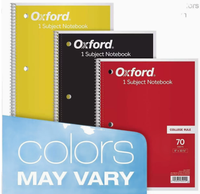 Cahier à spirales format collège, 70 feuilles/140 pages, 8*10,5 pouces, format B5, bloc-notes d'étude pour étudiants avec couverture en papier