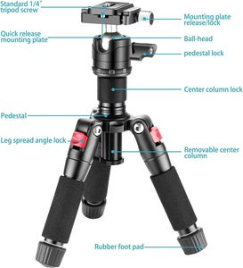 NEEWER <span class=keywords><strong>Mini</strong></span> treppiede portatile da tavolo 20 ''in lega di alluminio con testa a sfera 360 ° per videocamera treppiede per fotografia - Product Image 4
