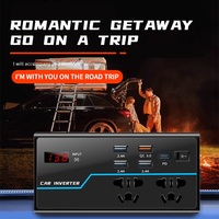 Convertisseur d'alimentation pour voiture 200W, chargeur de voiture 12V/24V, convertisseur automatique avec charge rapide PD QC et écran LED pour tous les véhicules