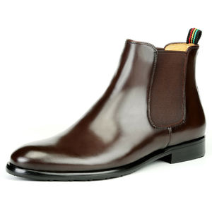 Botas <span class=keywords><strong>Chelsea</strong></span> de estilo británico para hombre, botas transpirables cómodas de piel de vaca de grado superior, zapatos informales para compras al aire libre - Product Image 1